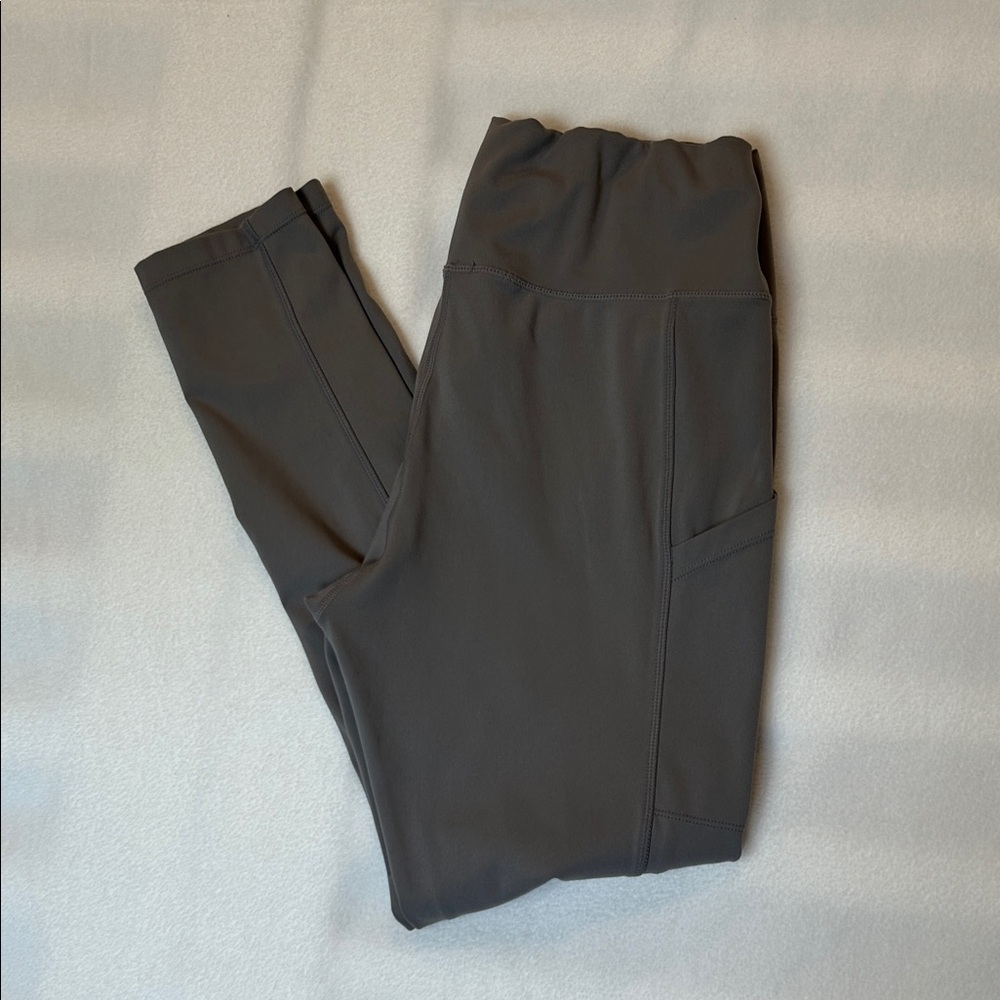 32 Degrees Cool Gray High Rise Leggings LG Side Pocket Athleisure Yoga - Picture 5 of 5